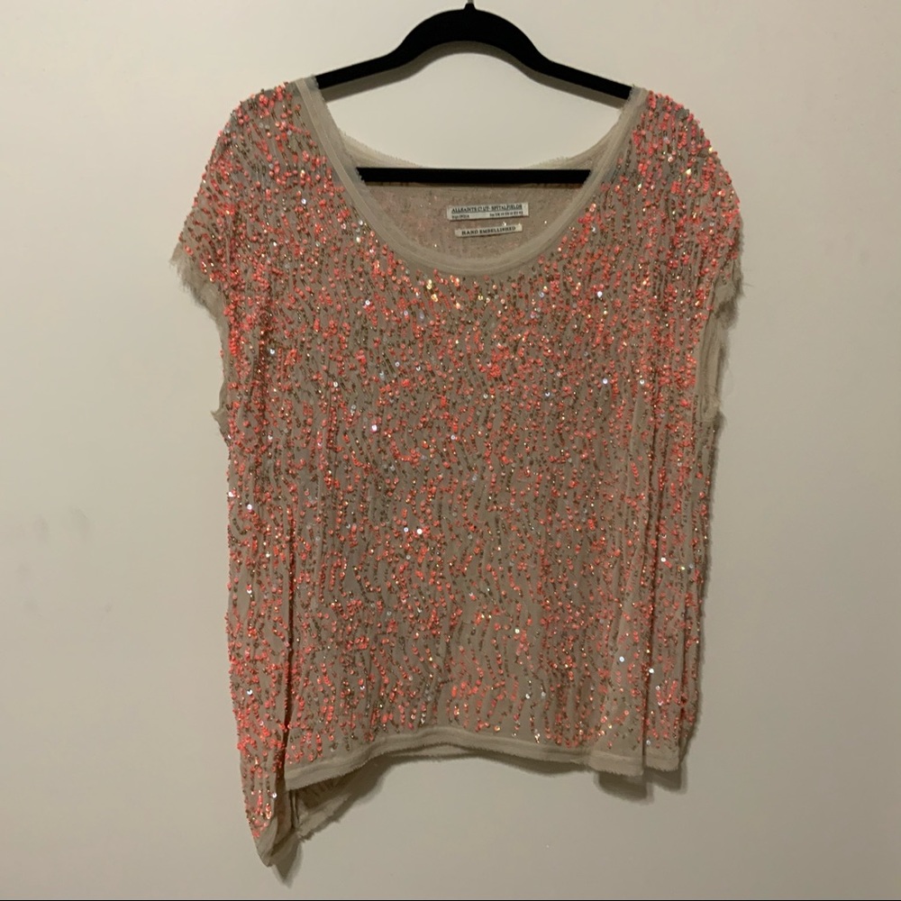 All Saints sequin embellished top, size 10